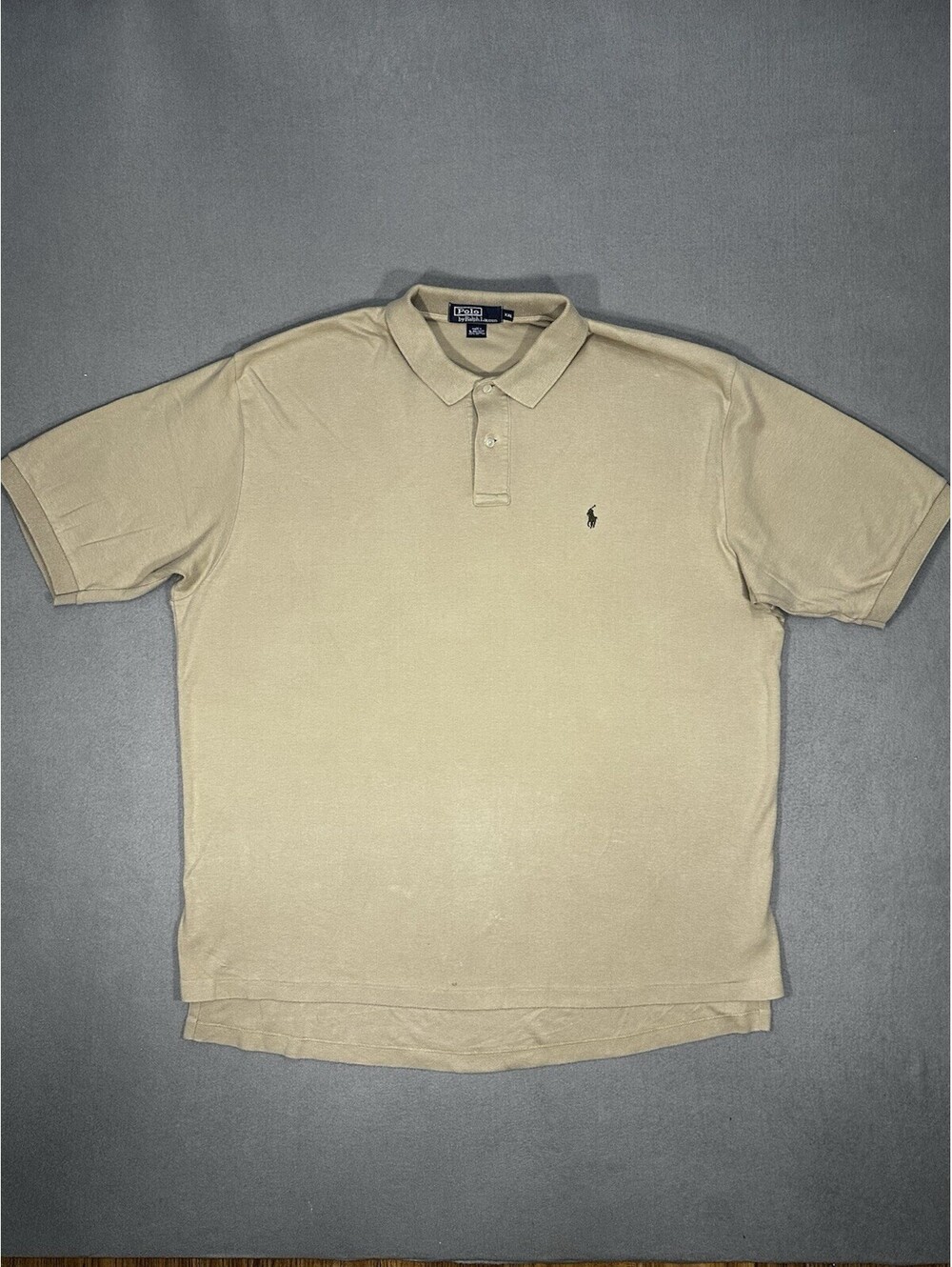 Men’s Polo Ralph Lauren Polo Shirt XXL Beige Short Sleeve Pony Logo